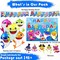 12 pcs Baby Shark Happy Birthday Party Supplies Set DOO Theme For Kids Shower and Children Birthdays Decorations Pack: 5 Balloons 5 Swirls 1 Banner 1 Background